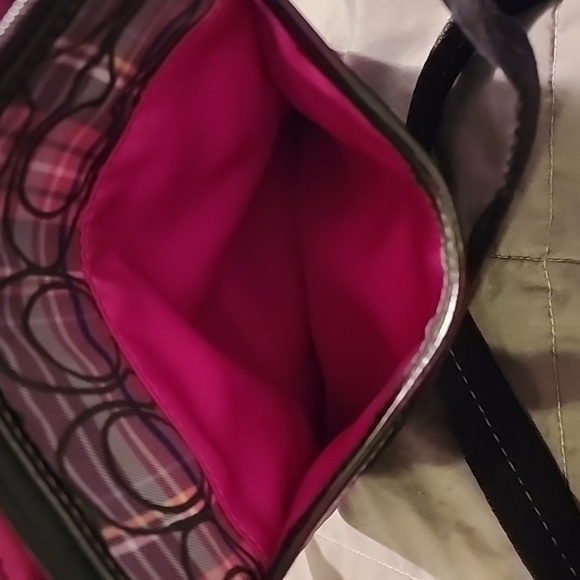 Coach Poppy Plaid Tartan Crossbody Pink/Purple - Picture 6 of 8